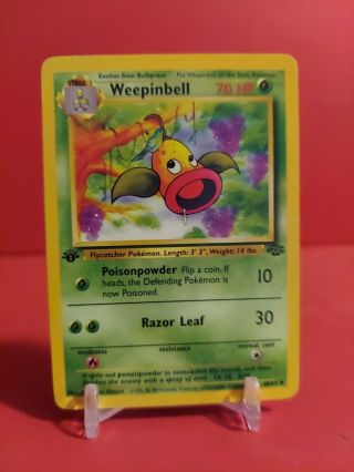 1st Edition Vintage Pokemon Card Weepinbel 48/64 - Non Holo - Jungle - Pokemon