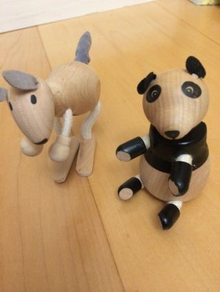 Hape Kangaroo & Panda Anamalz Two Wooden Animals Great For Waldorf Montessorri