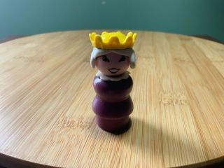 Vintage Fisher Price Little People Purple Queen Wooden Body Castle Figure