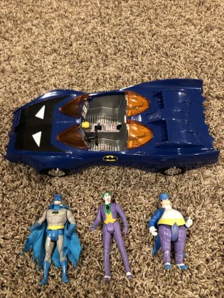 Vintage Kenner 1984 Dc Comics Batman Batmobile With Batman/joker/penguin
