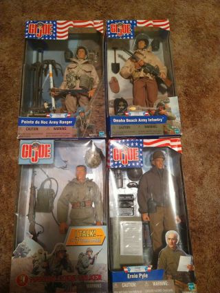 Gi Joes Set Of 4 2001 Release.  Navajo One Signed By Actual Code Talker