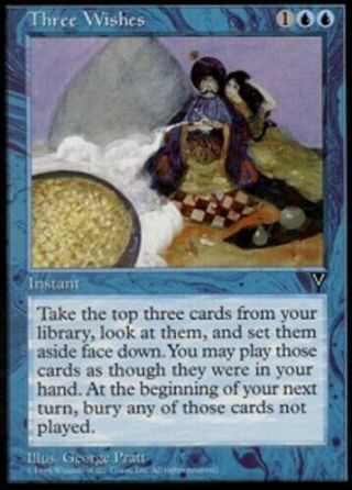 Three Wishes Visions Mtg Magic Ultimatemtg Blue Card
