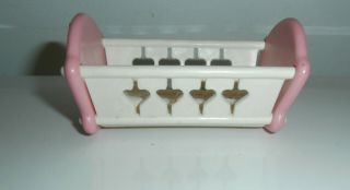 Fisher - Price Loving Family Dollhouse Pink & White Cradle Rocking Baby Bed