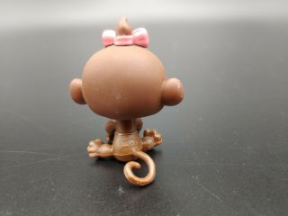 Littlest Pet Shop Authentic LPS Hasbro 501 Baby Girl Monkey Pink Polka Dot Bow 2