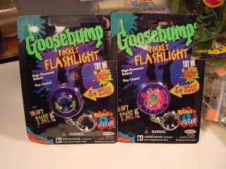 1996 Goosebumps (2) Keychain Pocket Flashlights Scary Eyes/beetle Moc Both Work