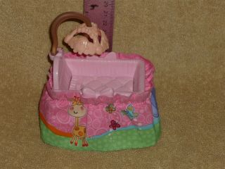 Fisher Price Loving Family Dollhouse Pink Baby Girl Crib Bed Mobile 2 3