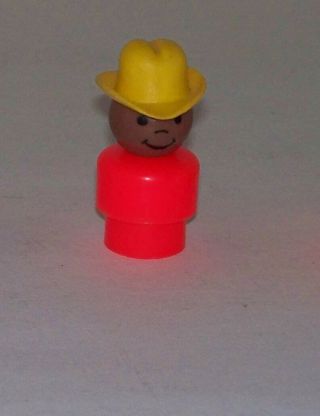 Vintage Rare Aa Red Farm Boy Or Cowboy Little People Fisher Price No Known Set