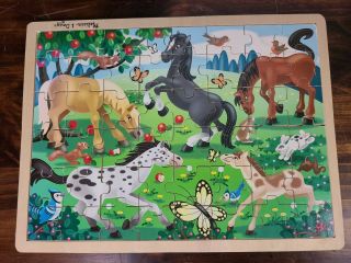 Melissa & Doug Frolicking Horses 48 Piece Wooden Childrens Puzzle