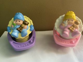 Fisher Price Little People Twin Girl And Boy Baby Babies High Chairs