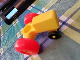 Vtg Yellow Tractor Fisher Price Little People