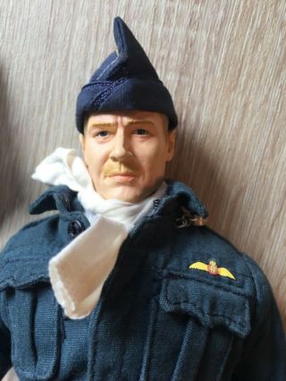 Custom Wwii British Raf Pilot In Blue Uniform 12” Figure Elite Force Bbi 1/6 2
