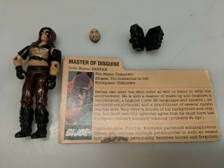 Gi Joe Master Of Disguise Zartan 1984 Hasbro Card File Mask Great Item