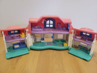 Fisher Price Little People pink roof plastic doll house childrens toy kids 3
