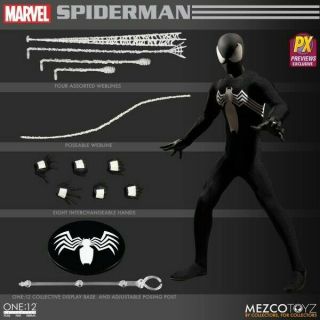 One 12 Collective Marvel Spider - Man Black Suit Px Exclusive Figure