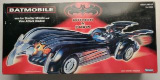 Kenner Batman & Robin Batmobile With Ice Shatter Missle Mib And Figure Vehicle