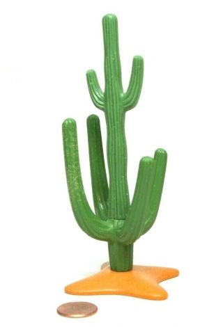 Playmobil Miniature Western Desert Landscape Cactus W/ Sand Base