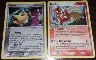 Mawile 9/100 " 06 & Blaziken 5/108 " 07 Pokemon Cards Both Holo Ex/nm