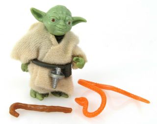 Vintage Star Wars Orange Snake Yoda 1980 Complete All Accessories