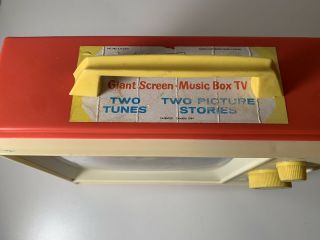 Vintage 1966 Fisher Price Toys GIANT SCREEN MUSIC BOX TV Two Tunes TV, 2
