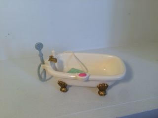 Fisher Price Loving Family Dollhouse Bathroom Bath Tub Claw Foot Tub