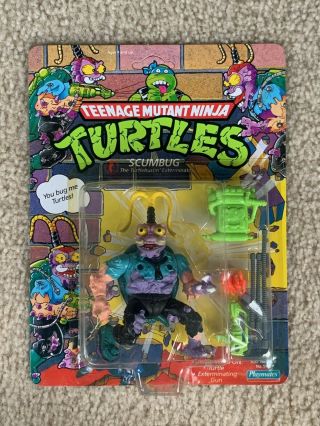 Tmnt 1990 Teenage Mutant Ninja Turtles Scumbug Action Figure Toy Moc Rare