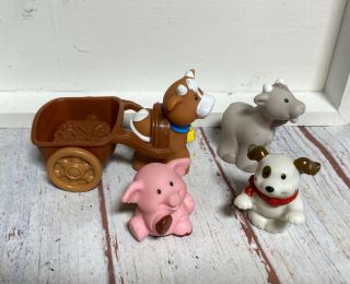 Fisher - Price Little People Animal Friends Farm - 4 Figures And Wagon