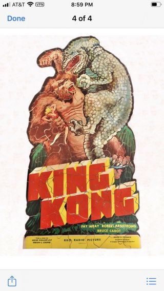 1933 King Kong Jigsaw Puzzle 135 Piece 100 Complete Rko With Packaging