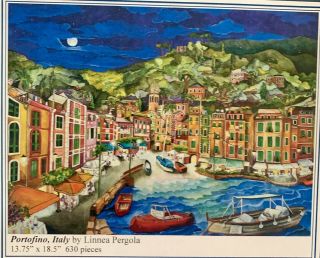Liberty Classic Wooden Jigsaw Puzzle ‘portofino,  Italy’complete.  630pcs.