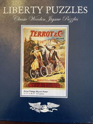 Liberty Classic Wooden Jigsaw Puzzles.  Terrot Vintage Bicycle Poster