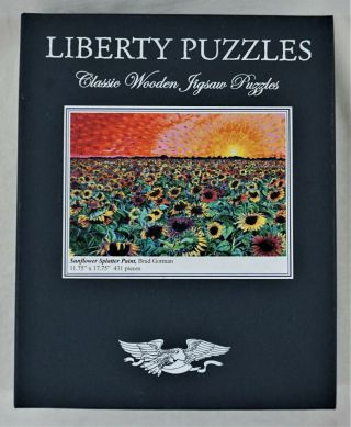 Liberty Classic Wooden Jigsaw Puzzle Sunflower Splatter Paint