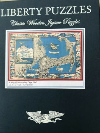 Liberty Classic Wooden Jigsaw Puzzle,  A Map Of Interesting Cape Cod,  539pcs