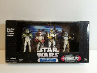 Hasbro - Star Wars Clone Trooper 4 Pack Entertainment Earth Exc.  Nip
