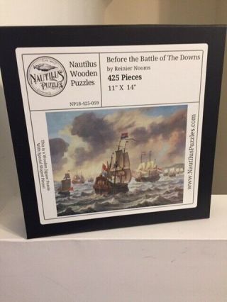 Euc Nautilus Wooden Jigsaw Puzzle Before The Battle Of The Downs 425pcs Liberty