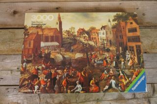 Complete Rare - Ravensburger Jigsaw Puzzle - 3000 Piece - 1980 - Market Day