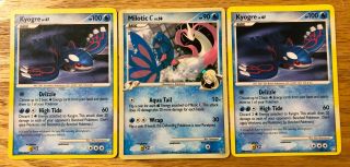 Milotic C Holo Rare 35/147 Sp (nm) & Kyogre 32/146 Rare Nm (x2) - Pokemon Cards