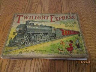 Antique Twilight Express Puzzle Milton Bradley Late 1800 
