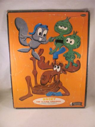 Vintage Whitman Frame Tray Puzzle Rocky Flying Squirrel Bullwinkle