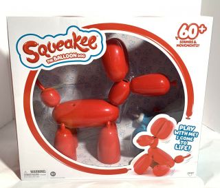 Squeakee The Balloon Dog Red Responds To Your Voice Inflate Toy