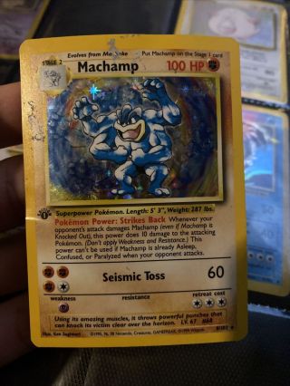 1999 Pokemon 1st Edition Base Set - Machamp - Holo Foil Rare Card 8/102