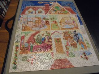 Vintage Springbok 1000 Piece Puzzle The Christmas House Complete