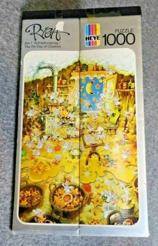 1984 (rare) Heye Ryba " The 7th Day Of Creation " 1000 Piece Vintage Jigsaw Puzzle