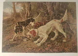 Antique 132pc Pastime Wood Jigsaw Puzzle Dogs Possession Nine Points Of The Law