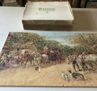Vintage Pastime Puzzle " The Arrival Of The Terry Bidder " 1930 Parker Brothers