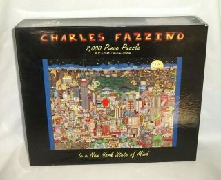 Charles Fazzino 2000 Piece In A York State Of Mind Jigsaw Puzzle Ny Rare