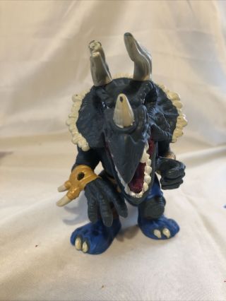 Vintage 1996 Mattel Extreme Dinosaurs Triceratops Action Figure Incomplete