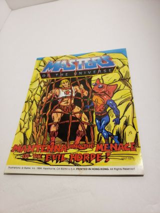1984 Vintage Motu Mantenna And The Menace Of The Evil Horde Comic Book