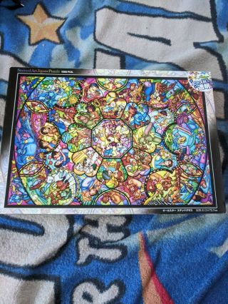Disney Stained Art Jigsaw Puzzle 1000p All Stars Stained Glass
