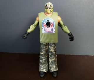 2011 Mattel Wwe Tribute To The Troops Rey Mysterio Figure W/ Shirt Military Camo
