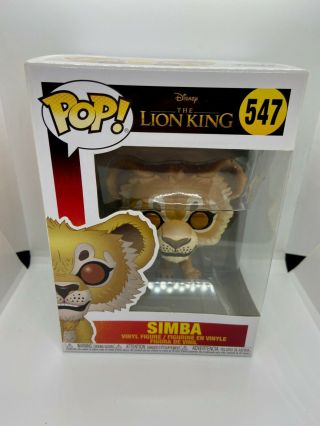 Funko Pop Vinyl Simba Figure.  Pre - Owned.  Disney The Lion King 547