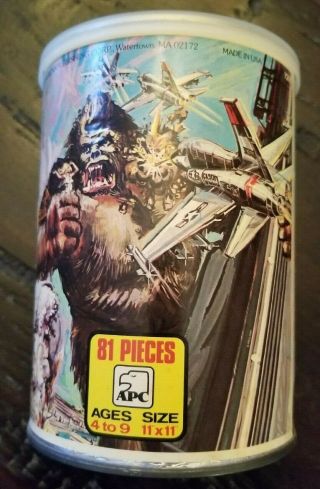 Vintage 1976 American Publishing Corp King Kong Jigsaw Puzzle In Collectible Can